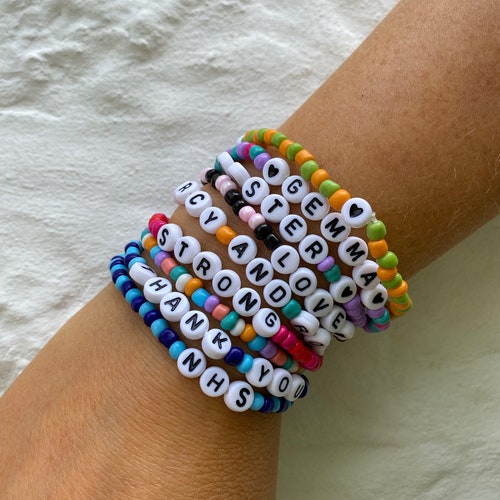 Personalised Beaded Bracelets Name 