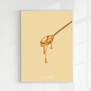 Dip You In Honey • Yellow • Wall Decor Illustration Print Digital Download