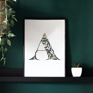 Letra "A" Ilustración de planta • Ilustración de decoración de pared Impresión Descarga digital
