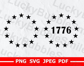 13 Stars in circle, Betsy Ross Union svg, png, jpeg,pdf Printable Files for American Patriot, Cricut, Cut file, Silhouette