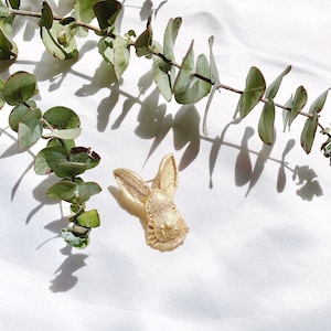 Parisian Bunny Brooch | rabbit lux luxury accessory accessories european europe gold metal brass badge deco decoration art pin patch clips