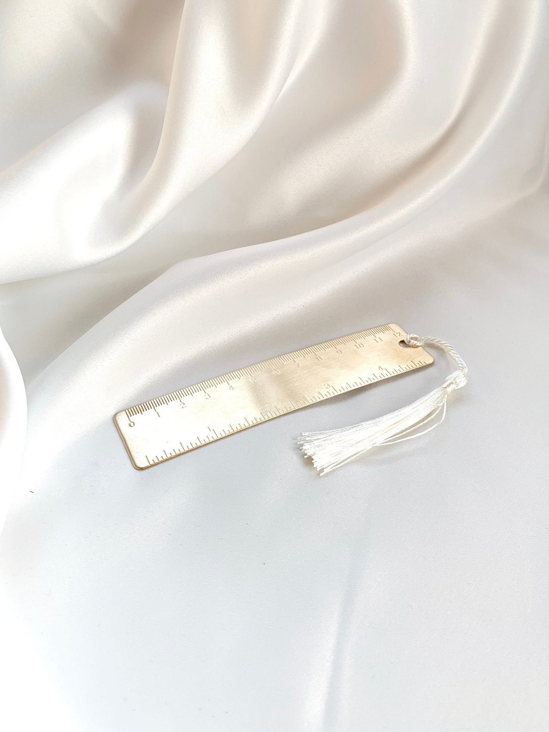 Golden Retro Ruler With Tassel | Vintage Durable Brass Metal Gold ...