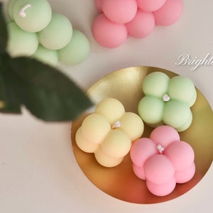 Mini Bubble Set personalized giftsbest friend gifthome decorself giftbirthday giftgift for hercute candle PinkGreenYellow+Dish