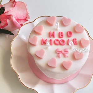 Personalized Cake Candle|personalized gifts|best friend gift|Mother&#39;s Day gift|birthday gift|self gift|gift for her|cute candle|pillar