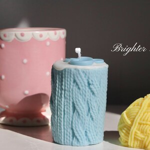 Yarn Cylinder Candlepersonalized giftsbest friend giftscandleshome decorself giftbirthday giftgift for hercute candles image 6