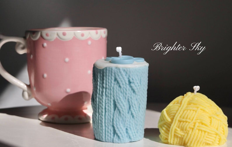 Yarn Cylinder Candlepersonalized giftsbest friend giftscandleshome decorself giftbirthday giftgift for hercute candles image 6