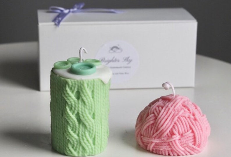 Yarn Cylinder Candlepersonalized giftsbest friend giftscandleshome decorself giftbirthday giftgift for hercute candles image 7