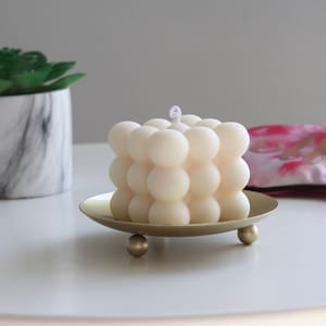 Bubble Candle with Candle Tray|Candle Holder|Candle Accesory|Gold|Stainless Steel|Candle Care