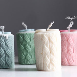 Yarn Cylinder Candlepersonalized giftsbest friend giftscandleshome decorself giftbirthday giftgift for hercute candles image 4