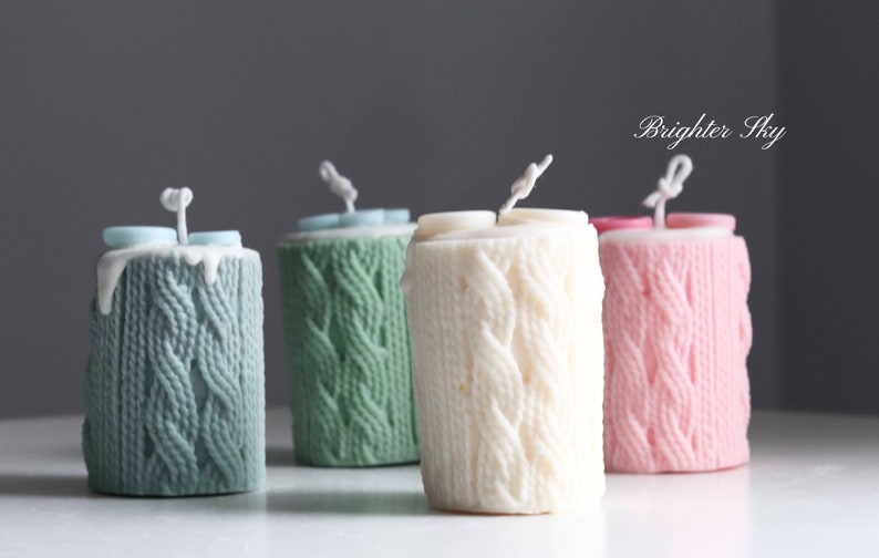 Yarn Cylinder Candlepersonalized giftsbest friend giftscandleshome decorself giftbirthday giftgift for hercute candles image 4