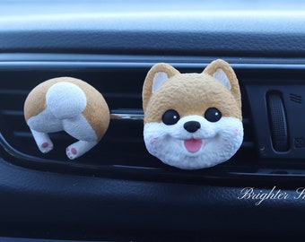 Shiba Inu Car Air Freshener Vent Clips, Car Accessories, Car Aromatherapy Diffuser, Air Conditioning Decoration, Gift for her