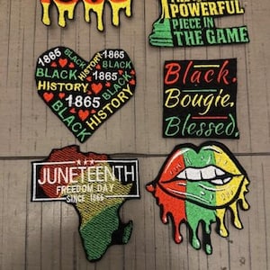 Juneteenth Patches|Iron-On Adhesive Backing|Black History