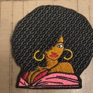 Afro Stolz| Stickerei Bügelbild mit selbstklebender Rückseite