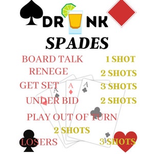 Spades Bundle Game Rules - Printable Drinking and Smoking Rules ...