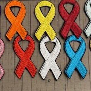 Awareness Ribbons|Cancer Ribbons|Iron-On Adhesive Patch