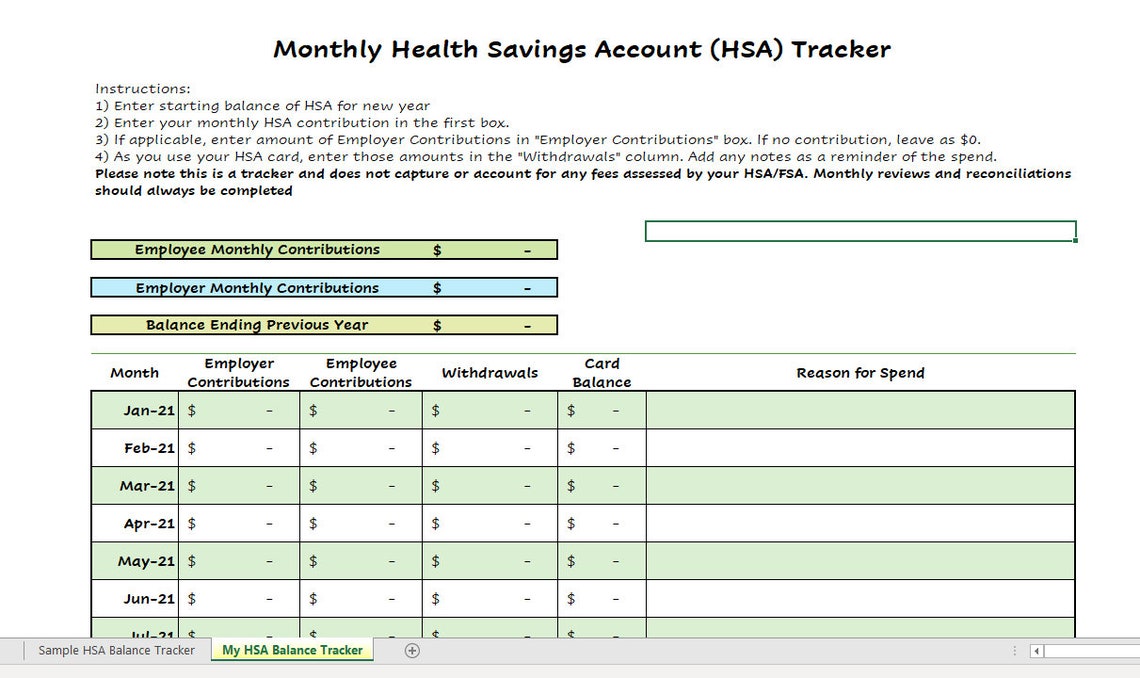 Hsa Value Smart Worksheet