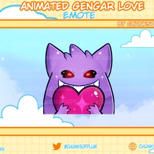 Gengar Ghost Love Animated Emote for Twitch