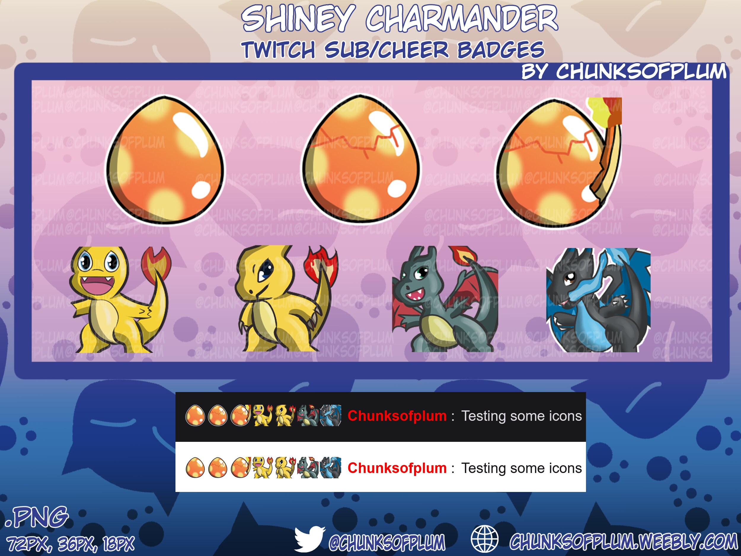 Shiny Charmander Badges Perfect for Twitch Discord or  