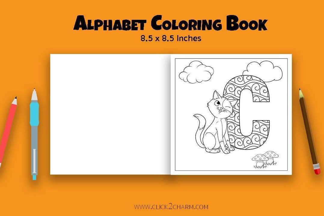 KDP Interior Template: Alphabet Coloring Book for Kids & Toddlers ...