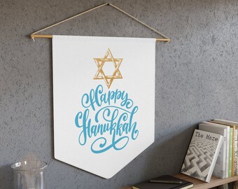 Happy Hanukkah wall hanging, Chanukkah sign, for dining room, for Hanukkah party, decor, Jewish festival of lights