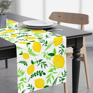 Table runner for Jewish holiday of Sukkot, symbolic etrog and lulav, high holidays, for chagim, for sitting in sukkah, sukkot decorations image 1