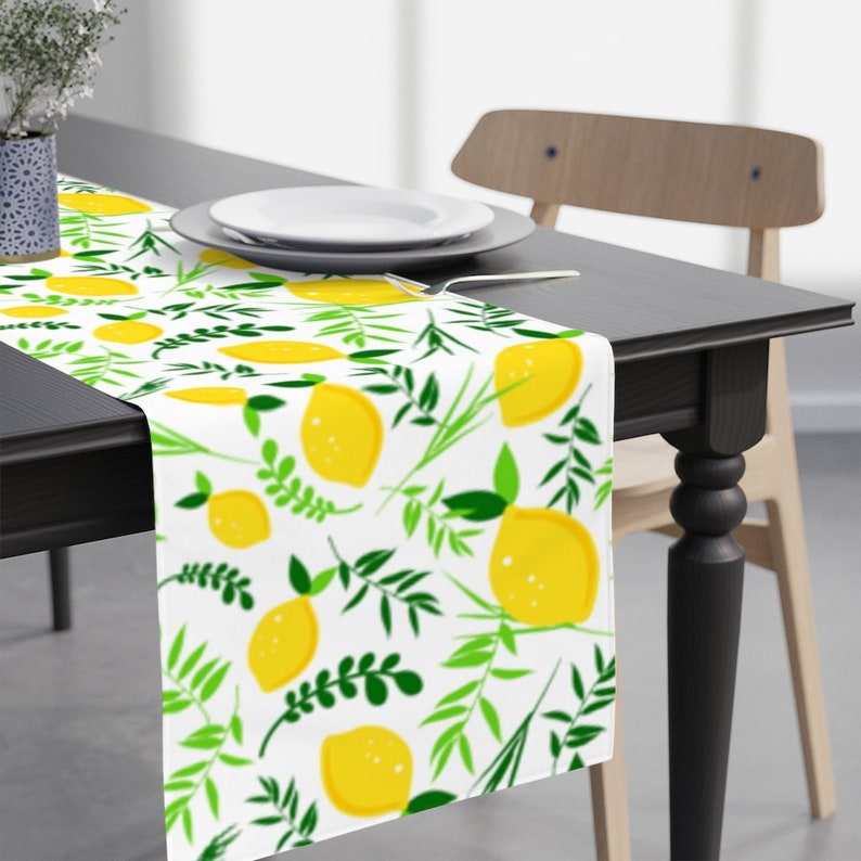 Table runner for Jewish holiday of Sukkot, symbolic etrog and lulav, high holidays, for chagim, for sitting in sukkah, sukkot decorations image 1