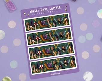Forest Witch Washi Sticker Sheet | Halloween Planner Stickers | Witchy Bullet Journal Stickers | Witch Planner | Cozy Fall Sticker Set