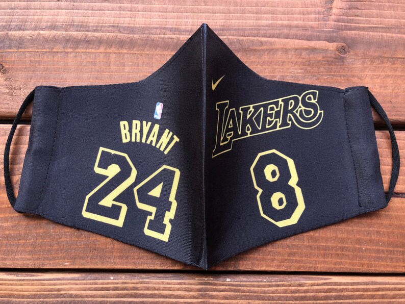 Kobe Bryant Jersey face mask. Black mamba for ever. 2 layer Etsy
