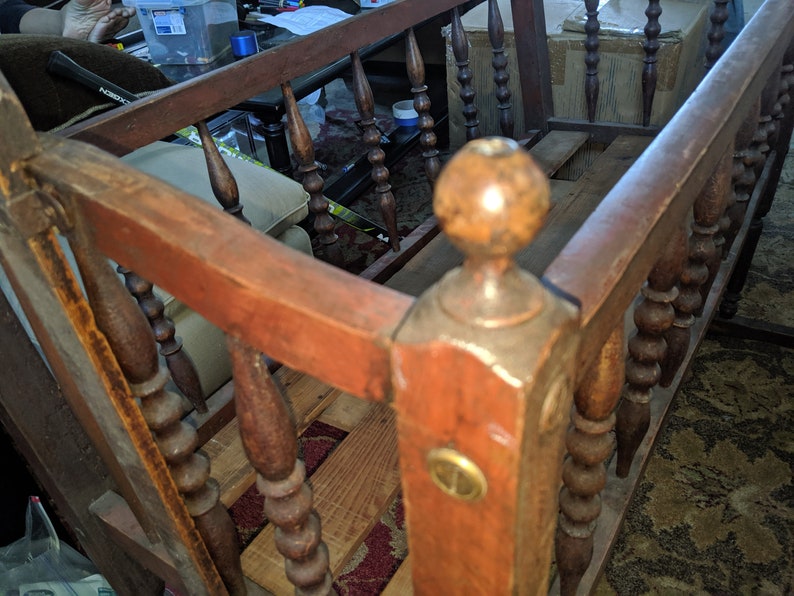 ANTIQUE WOODEN CRADLE c.1800s Home decor use only not Etsy