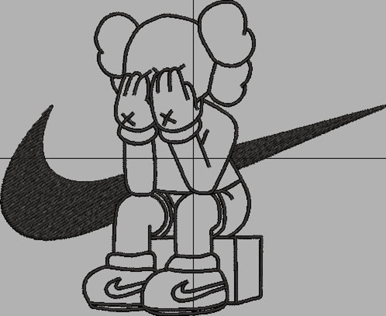 KAWS x NIKE Embroidery Machine Design File Etsy