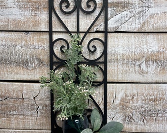 Faux "Wrought Iron" laser cut wood shelf, Home Decor, Farmhouse Decor, Rustic Decor