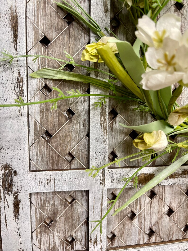 Arched Basket Weave Wall Panel With Wreath Farmhouse Decor Etsy
