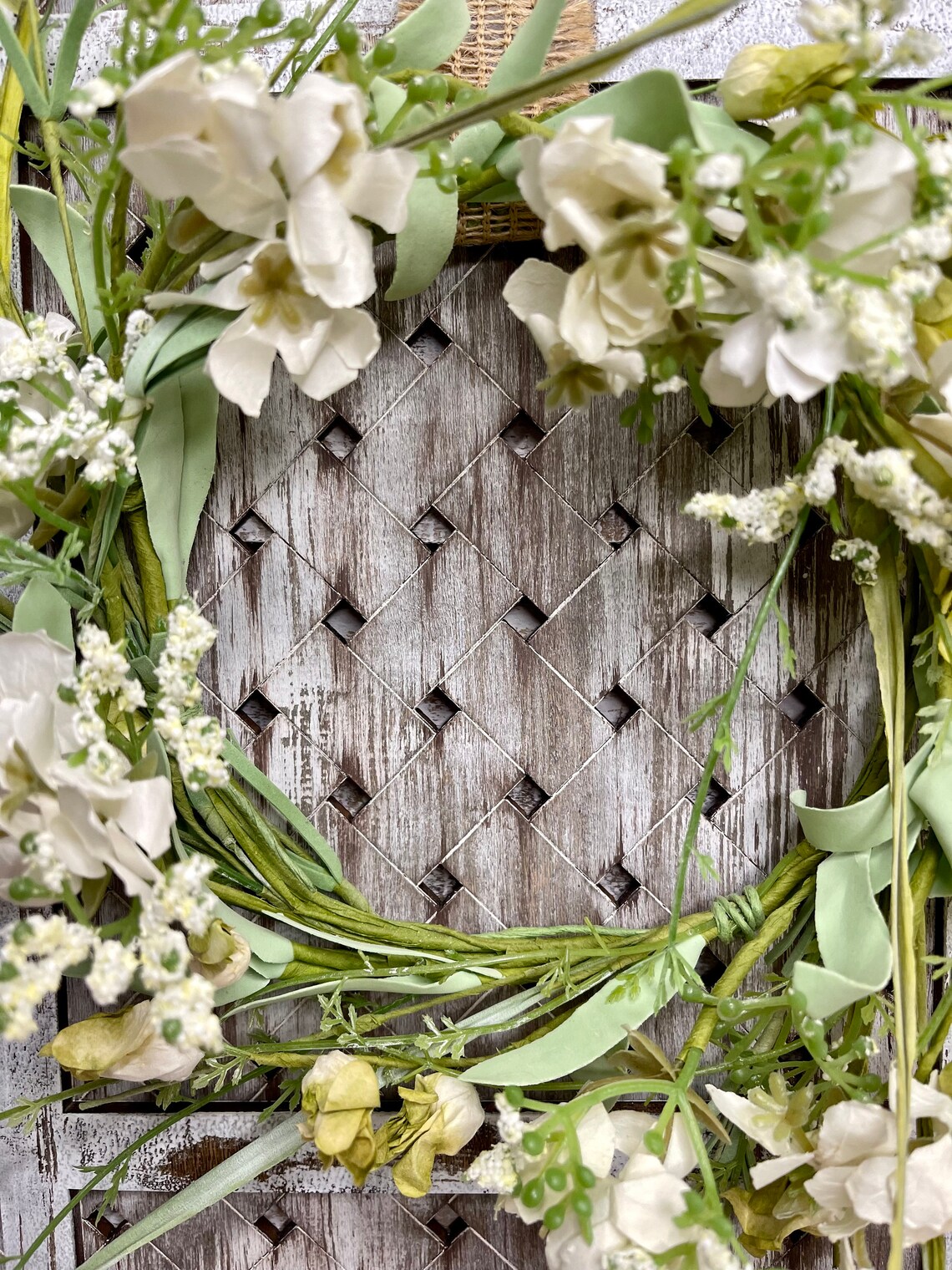 Arched Basket Weave Wall Panel With Wreath Farmhouse Decor Etsy