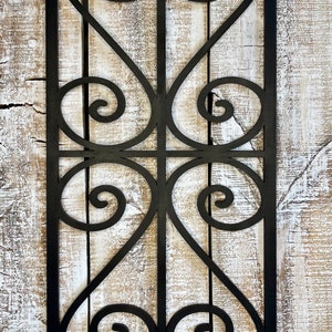 Faux wrought iron wall panel, shutter, laser cut