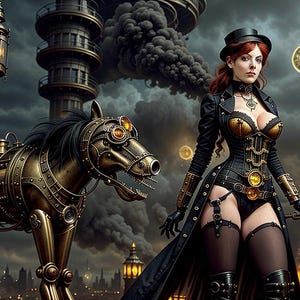 Steampunk Digital Art Print | Wall Art | AI Generated | AI Art | Digital Download | Home Decor | Printable Art