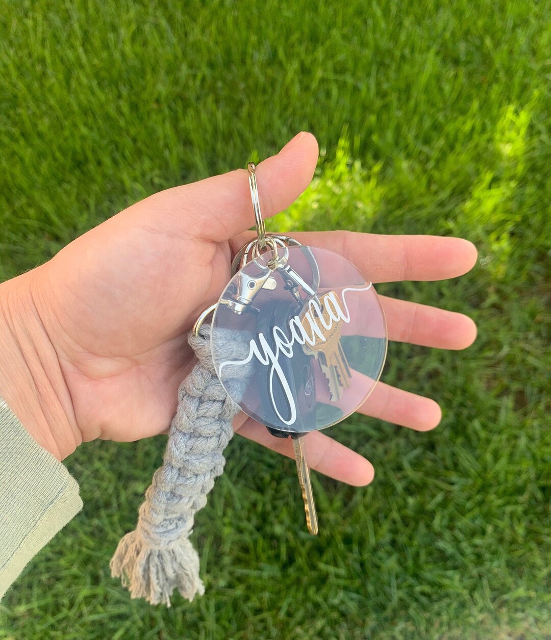 Clear Personalized Name Keychain Calligraphy Keychainwedding Etsy
