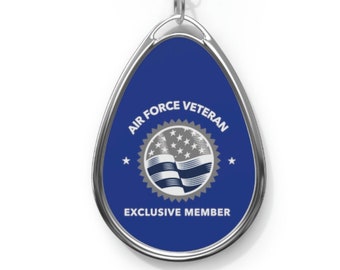 Collar con colgante ovalado de veterano de la Fuerza Aérea: joyería patriótica de latón