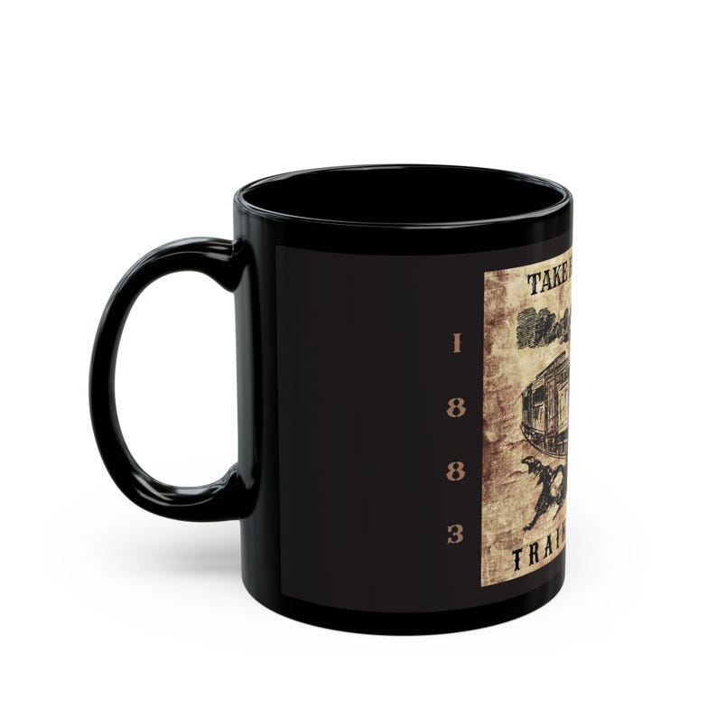 Take Him to the Train Station Mug: Yellowstone Inspired Black Ceramic Coffee Cup image 2