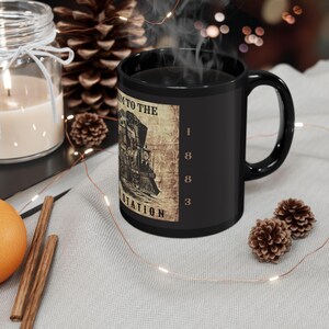 Take Him to the Train Station Mug: Yellowstone Inspired Black Ceramic Coffee Cup image 4