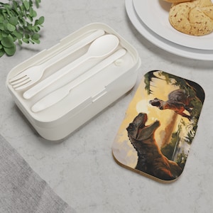 Boîte à lunch T-Rex Adventure Bento - Roar into Prehistoric Fun | Boîte à lunch scolaire | Boîte à lunch adulte | Boîte à lunch pour enfants | Boîte à lunch de la rentrée scolaire