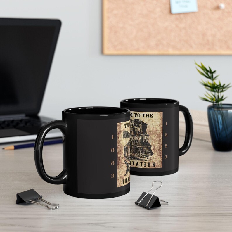 Take Him to the Train Station Mug: Yellowstone Inspired Black Ceramic Coffee Cup image 5