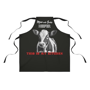 Cow Print Apron | Funny Apron | Apron for BBQ | House Warming Gift | Kitchen Apron | Cooking Apron | Gift for Her | Gift for Him |