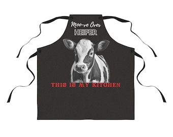 Cow Print Kitchen Apron: Funny Cooking Gift