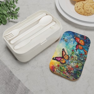 Butterfly Dreams Bento Lunch Box - Embrace Nature&#39;s Elegance with Every Meal! | School Lunch Box | Adult Lunch Box | Kids Lunch Box