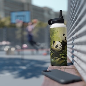 PandaPals: The Animated Forest-Floor Water Bottle - Sip in Panda-Style | Kids Water Bottle | Sports Bottle | Lunch Gear | Adult Gift
