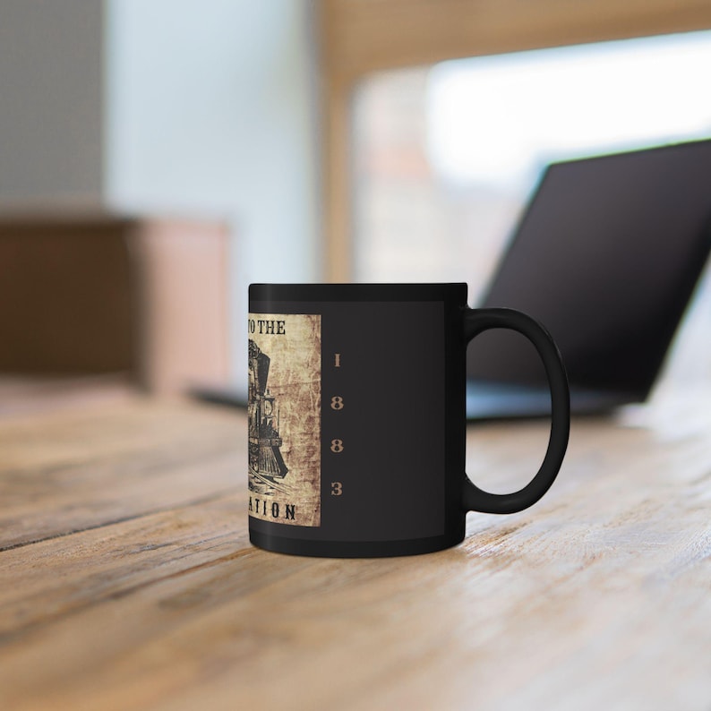 Take Him to the Train Station Mug: Yellowstone Inspired Black Ceramic Coffee Cup image 6
