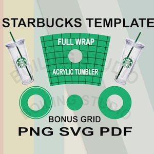 Starbucks Cup Template Svg, Starbucks Full Wrap SVG, Starbucks 24 oz Acrylic Cup Dimensions SVG, Acrylic Cup Template, Digital Download