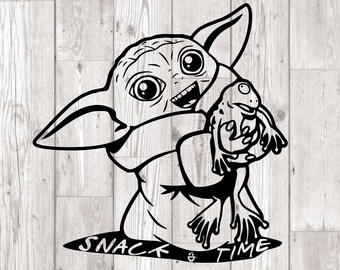 Bebé Yoda SVG, tiempo de refrigerio SVG, archivo de corte vectorial clipart,Star Wars svg,The Mandalorian svg,The Child svg,cut file for Cricut