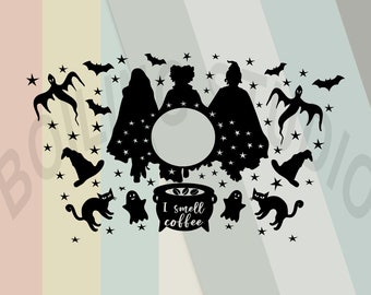 Hocus Pocus Full wrap SVG, Starbucks Venti cold Cup 24 oz, Witch svg, Halloween SVG archivo para Cricut, descarga digital