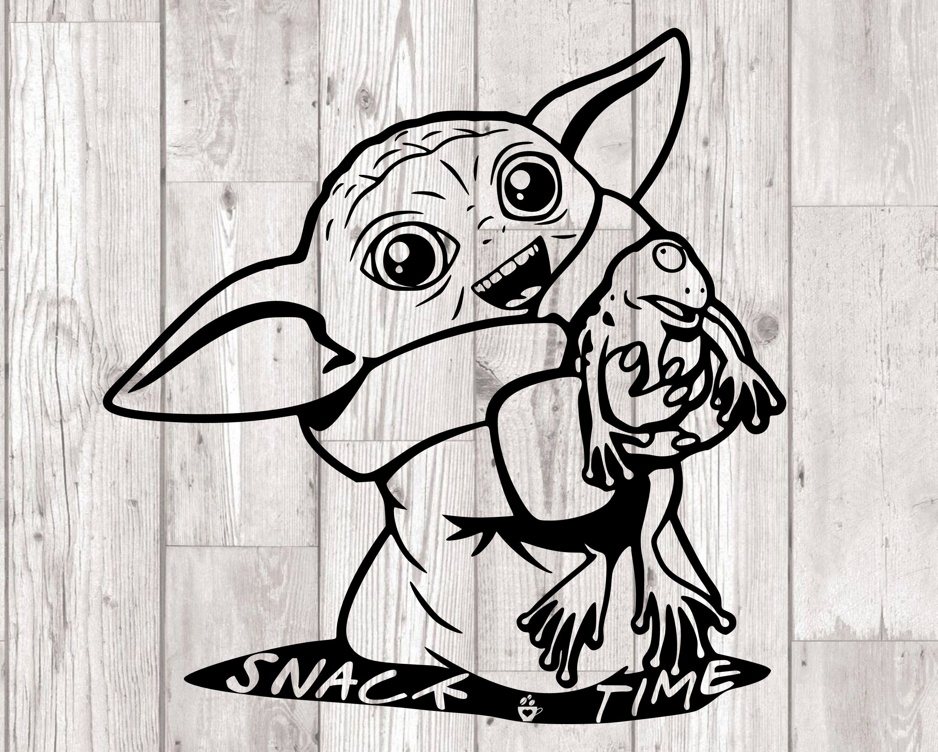 Baby Yoda Svg,snack Time Svg,vector Cut File Clipart,star Wars Svg,the